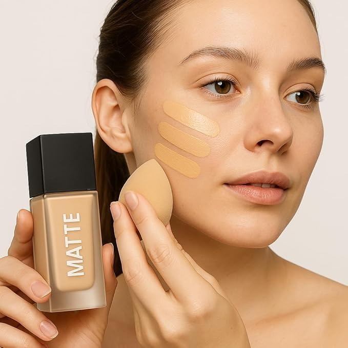 Matte Liquid Makeup Fauxfilter Foundation Long-Lasting Full Coverage | Lightweight Blendable Face Makeup | Smooth Matte Finish Foundation (110N Angel Food) - Image 2